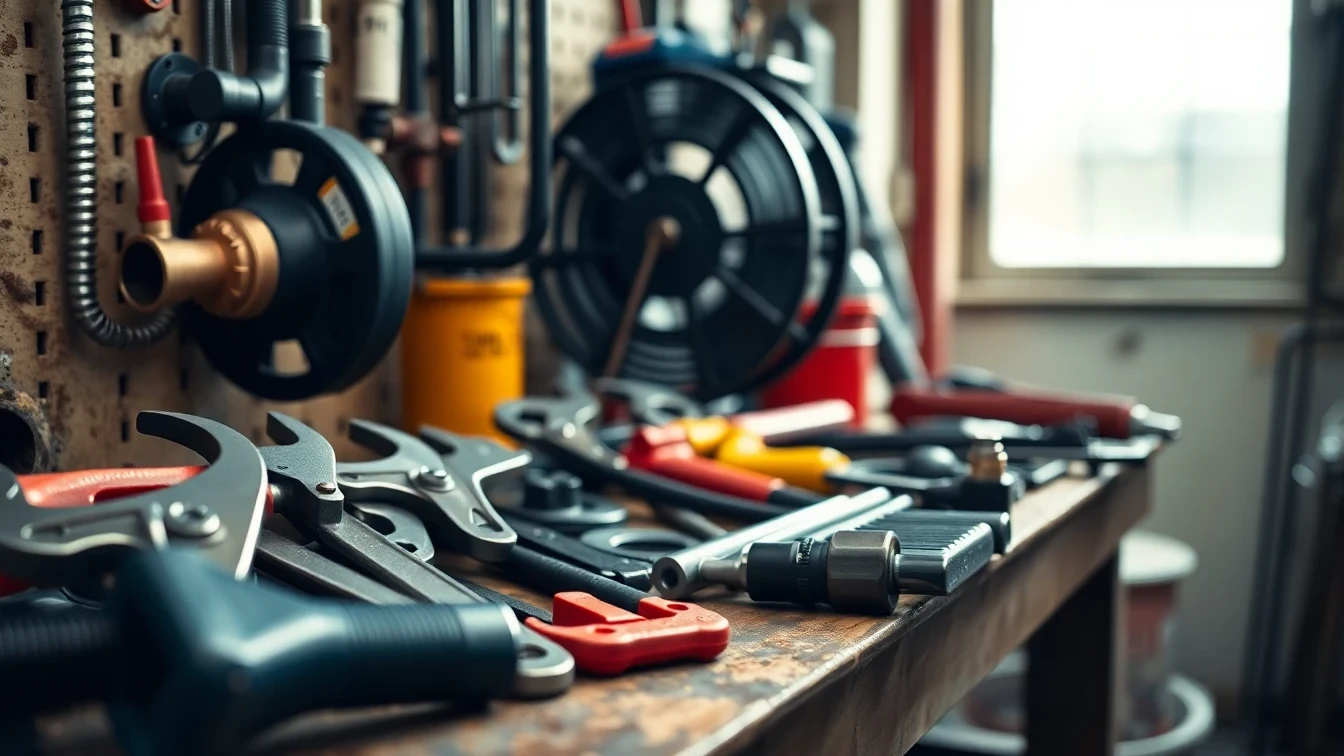 Drainage tools and equipment at a Reading Berkshire workshop