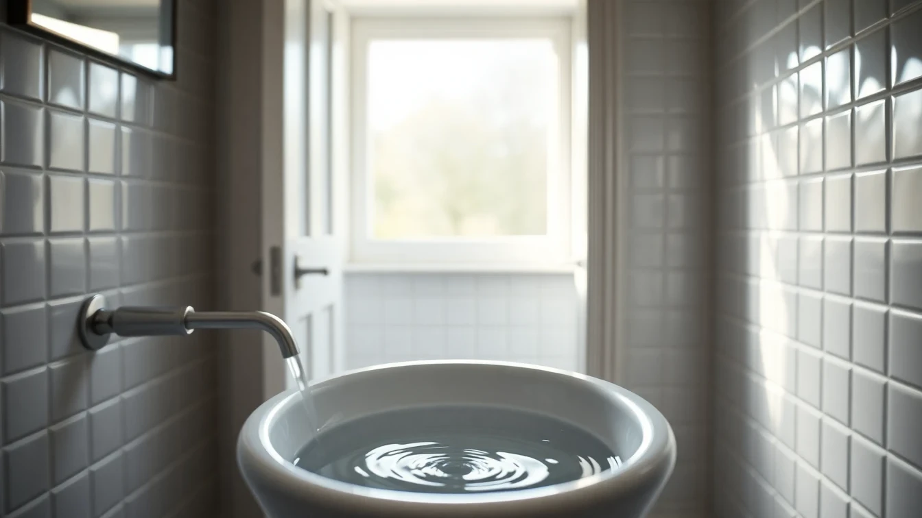 Water standing in a blocked bathroom sink
